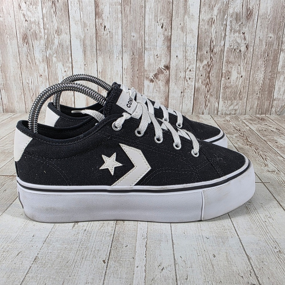 Converse El Distrito 2.0 Platform Black White Canvas Sneakers 565366F Womens 7